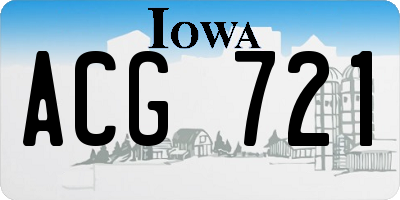 IA license plate ACG721