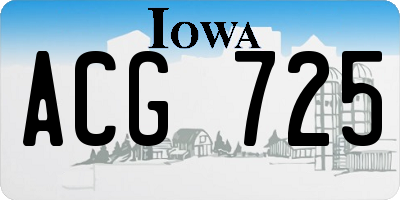 IA license plate ACG725