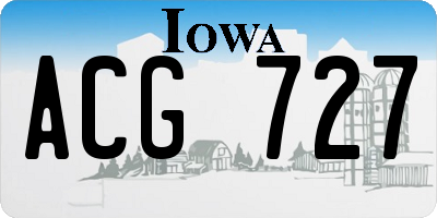 IA license plate ACG727
