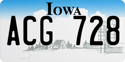 IA license plate ACG728