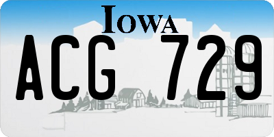 IA license plate ACG729