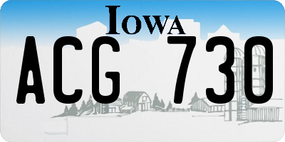 IA license plate ACG730