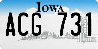 IA license plate ACG731