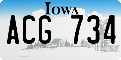 IA license plate ACG734
