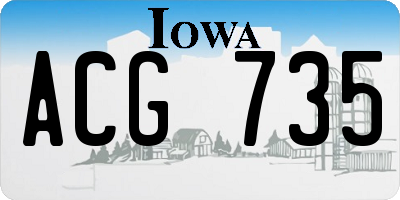 IA license plate ACG735