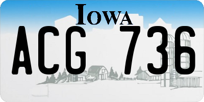 IA license plate ACG736