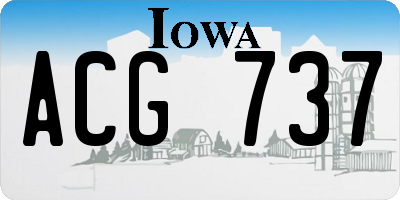 IA license plate ACG737