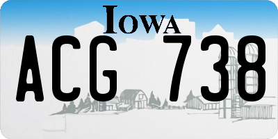 IA license plate ACG738