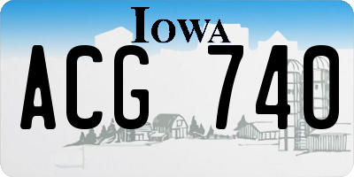 IA license plate ACG740