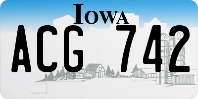 IA license plate ACG742