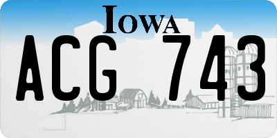 IA license plate ACG743