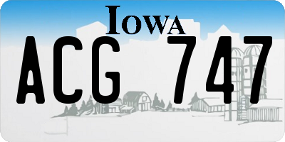 IA license plate ACG747