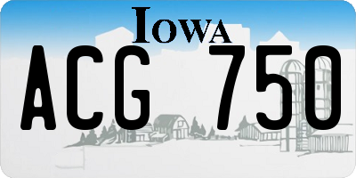 IA license plate ACG750