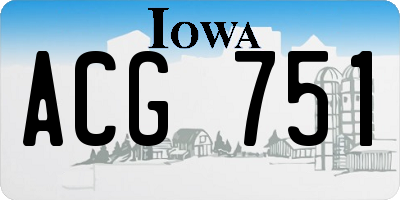 IA license plate ACG751