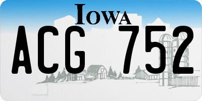 IA license plate ACG752