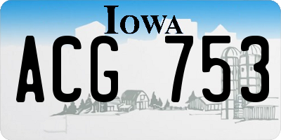 IA license plate ACG753