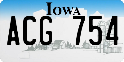 IA license plate ACG754