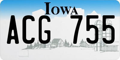 IA license plate ACG755
