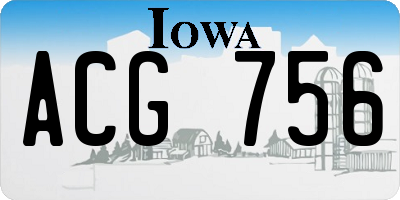 IA license plate ACG756