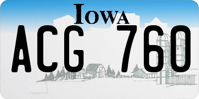 IA license plate ACG760