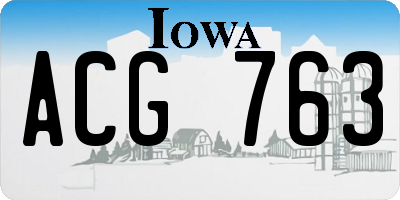 IA license plate ACG763