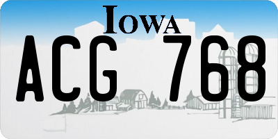IA license plate ACG768