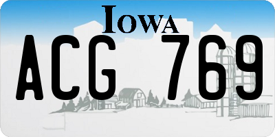 IA license plate ACG769