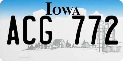 IA license plate ACG772