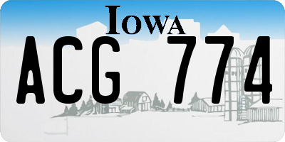 IA license plate ACG774