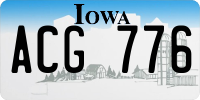 IA license plate ACG776