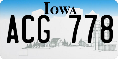 IA license plate ACG778