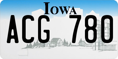 IA license plate ACG780