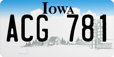 IA license plate ACG781