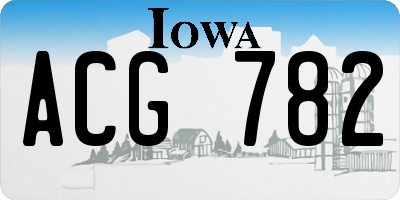 IA license plate ACG782