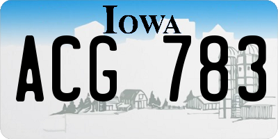 IA license plate ACG783