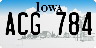 IA license plate ACG784