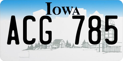 IA license plate ACG785