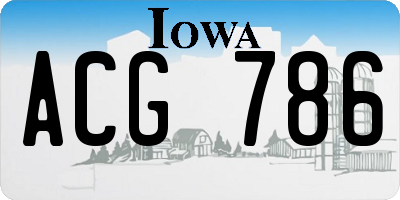 IA license plate ACG786