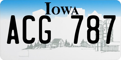 IA license plate ACG787