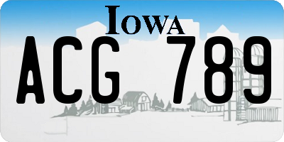 IA license plate ACG789