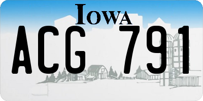 IA license plate ACG791