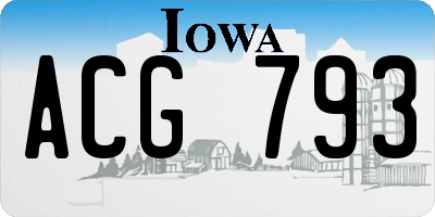 IA license plate ACG793