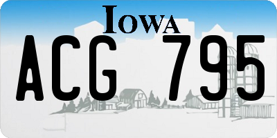 IA license plate ACG795