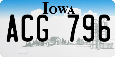 IA license plate ACG796