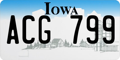 IA license plate ACG799