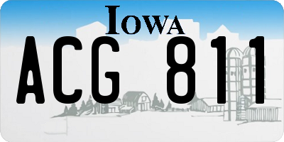 IA license plate ACG811