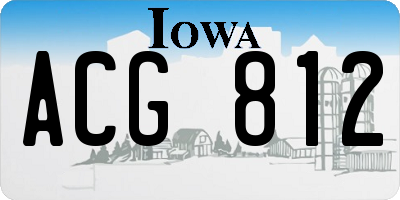 IA license plate ACG812