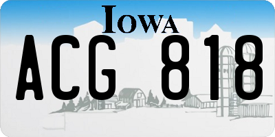 IA license plate ACG818