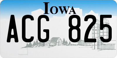IA license plate ACG825