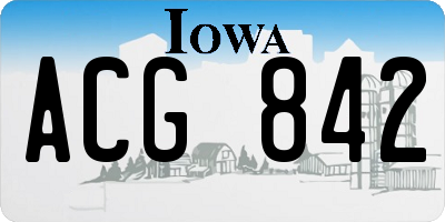 IA license plate ACG842